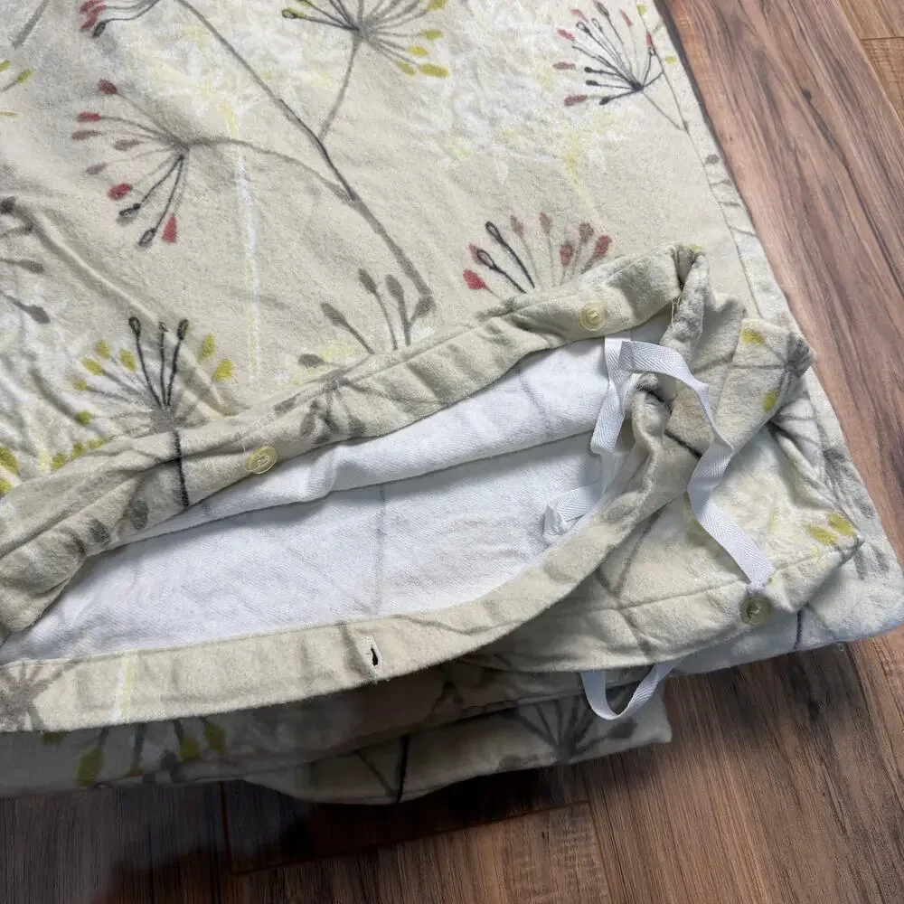 The Company Store King Size Flannel 100% Cotton Duvet Cover Botanical Dandelion